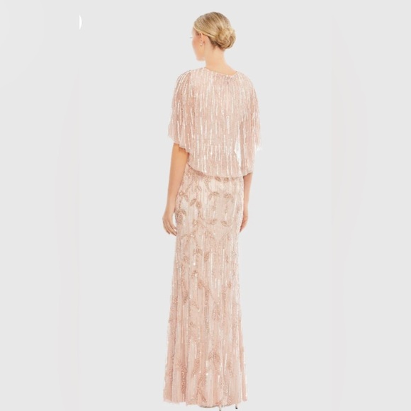 MAC DUGGAL
Pink Embellished Cap Sleeve Faux Wrap Trumpet Gown size 8. - Picture 6 of 17